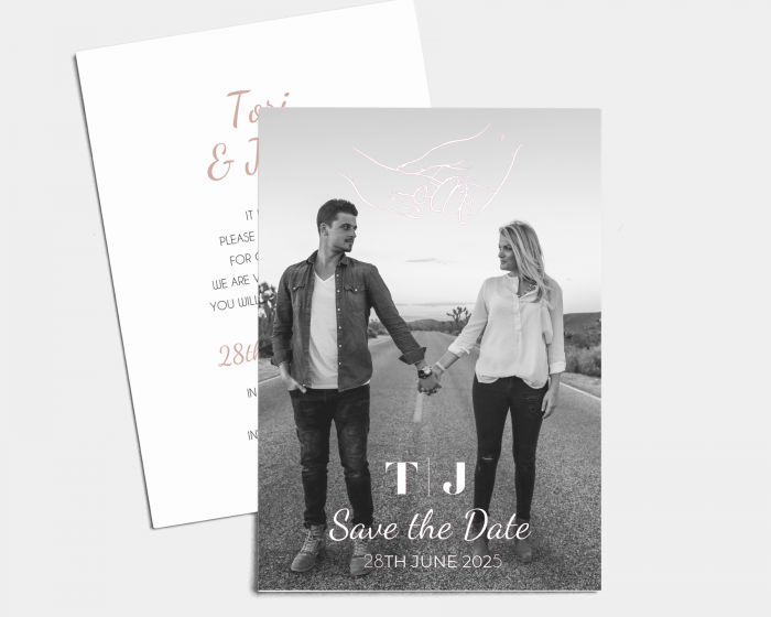 Hand in Hand - Save the Date Card (portrait)