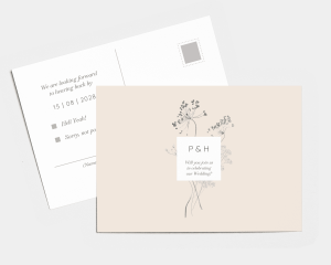 Floral Cube - RSVP Card (landscape)