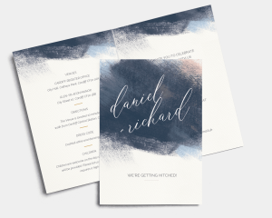 Modern Brushstroke - Wedding Invitation - Folded Card (portrait)