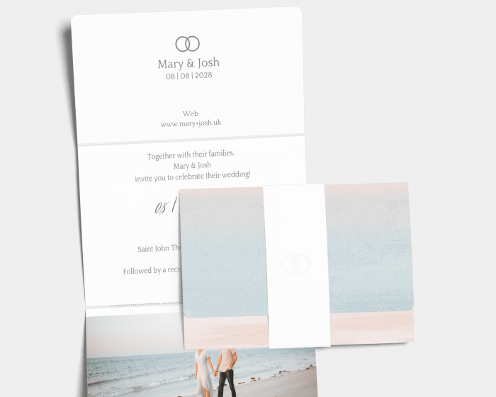 Pastell - Wedding Invitation with Belly Band