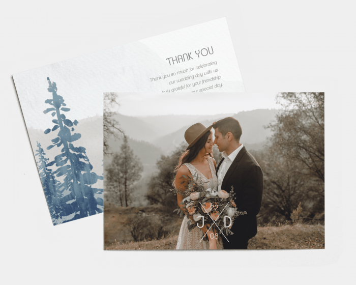 Painted Mountains - Wedding Thank You Card
