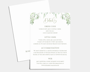 Olive - Wedding Information Card