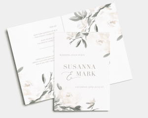 Elegant Garden - Wedding Invitation - Folded Card (portrait)