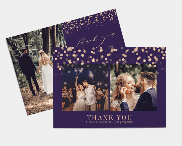 Elegant Glow - Wedding Thank You Card