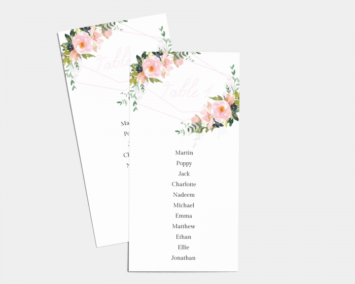 Fiore - Seating Cards 1 - 10