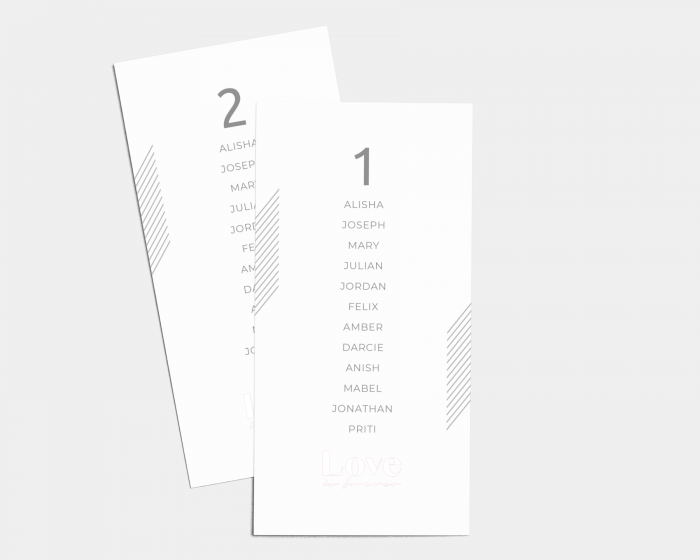 Forever - Seating Cards 1 - 10