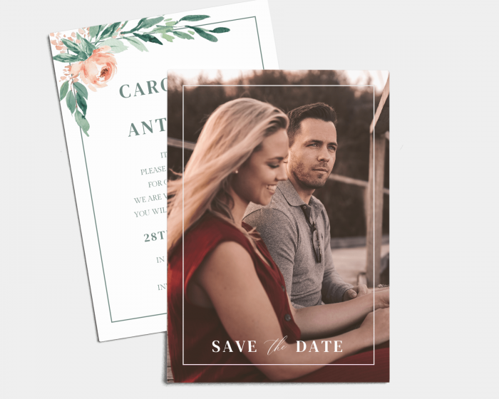 Gilded Botanical - Save the Date Card (portrait)