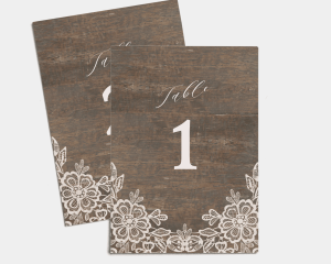 Woodgrain Lace - Table Numbers set 1 - 10