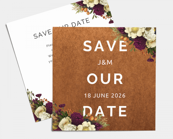 Rustic Love - Save the Date Card (square)