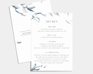 Blue Sprigs - Wedding Information Card