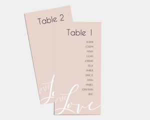 Just - Seating Cards 1 - 10