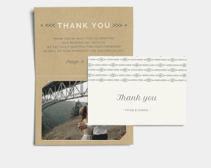 Vintage Mountain - Thank You Card with Insert