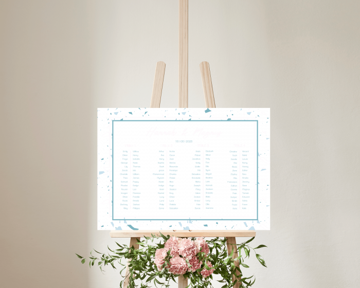 Beautiful Confetti - Seating Plan Poster 70x50 cm (landscape)
