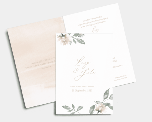 Dusted Calligraphy - Wedding Invitation - Folded Card (portrait)
