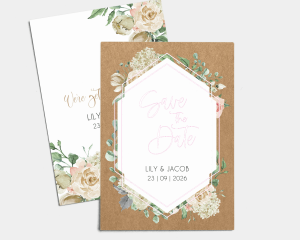 Rose Bianco - Save the Date Card (portrait)