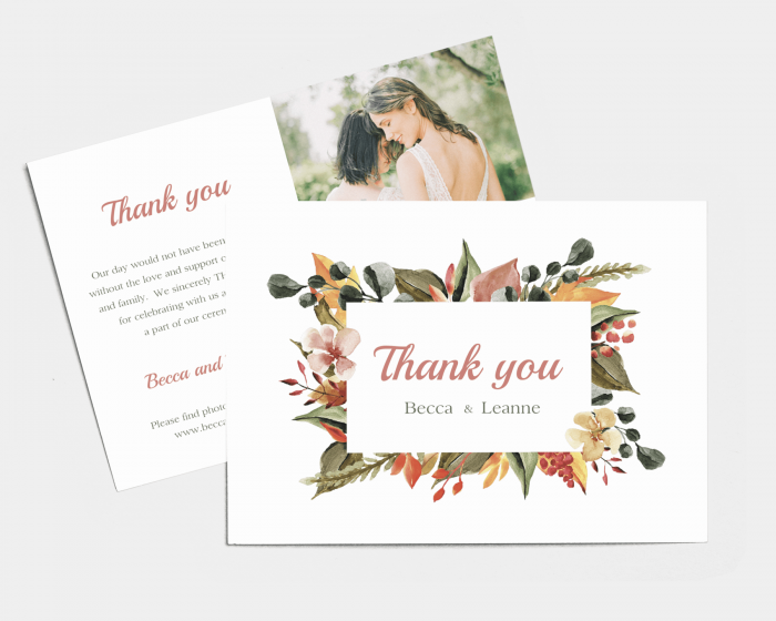 October Tones - Wedding Thank You Card