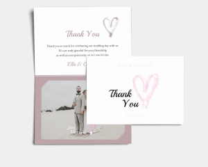Painted Heart - Thank You Card with Insert