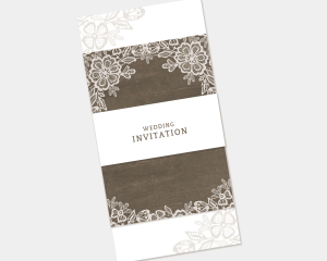 Woodgrain Lace - 3 Piece Wedding Invitation