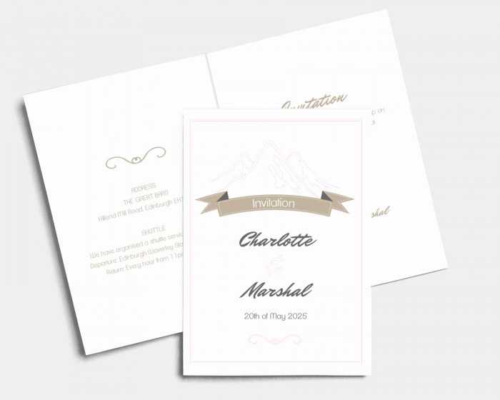 Love Mountains - Wedding Invitation - Folded Card (portrait)