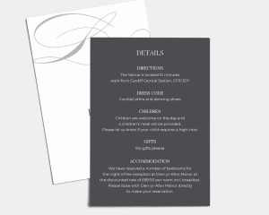 Swing - Wedding Information Card