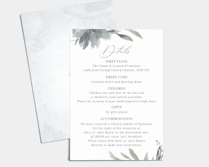Muted Floral - Wedding Information Card