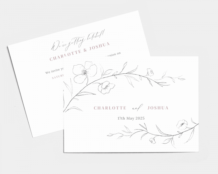 Graceful Botanical - Wedding Invitation (landscape)