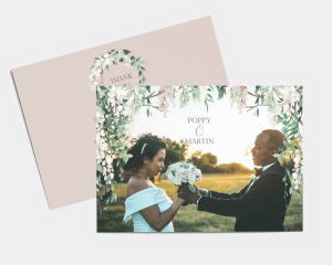 Romantic Wisteria - Wedding Thank You Card