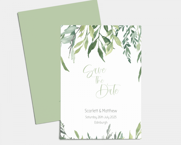Leaves - Save the Date Card (portrait)