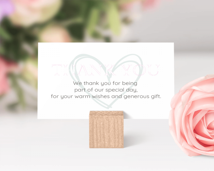 Modest - Small Wedding Thank You Card