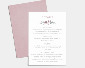 Watercolor Crest - Wedding Information Card