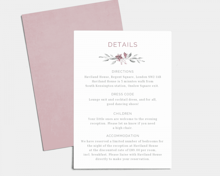Watercolor Crest - Wedding Information Card