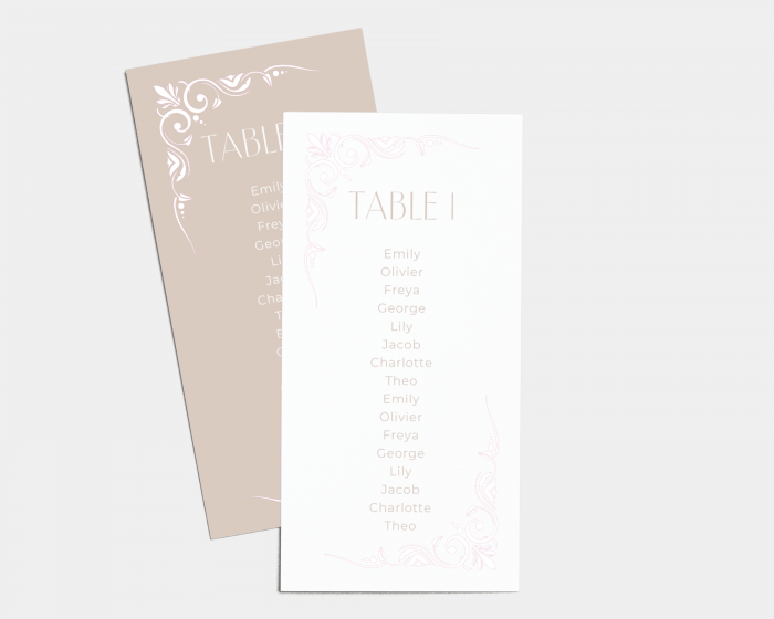 Beauty - Seating Cards 1 - 10