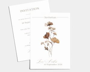Autumn Wildflowers - Wedding Invitation (portrait)
