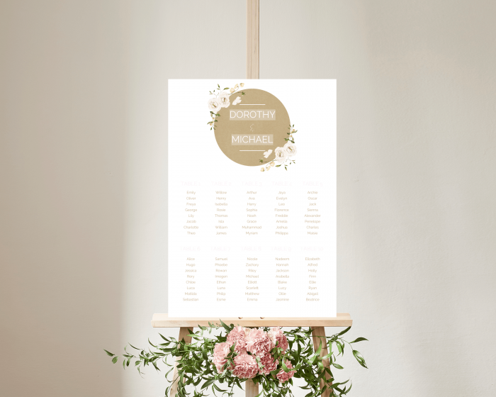 Estelle - Seating Plan Poster 50x70 cm (portrait)