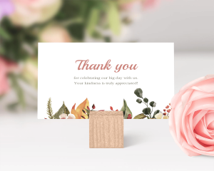 October Tones - Small Wedding Thank You Card
