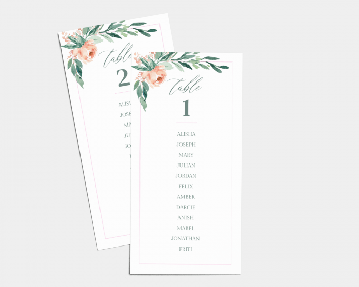Gilded Botanical - Seating Cards 1 - 10