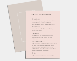 Natural Palette - Wedding Information Card