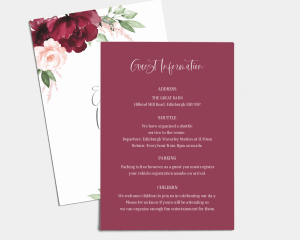 Beloved Floral - Wedding Information Card