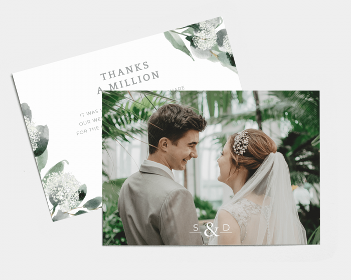 Elegant Greenery - Wedding Thank You Card