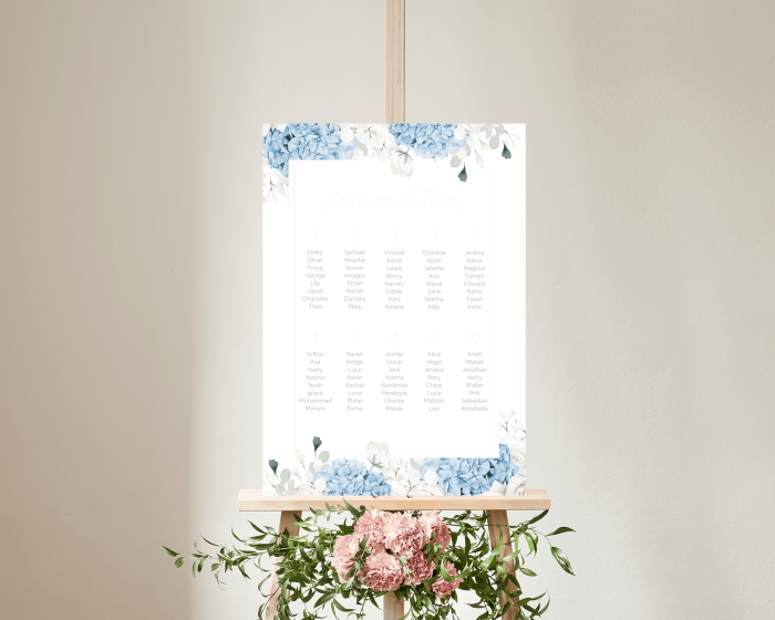 Hortense - Seating Plan Poster 50x70 cm (portrait)