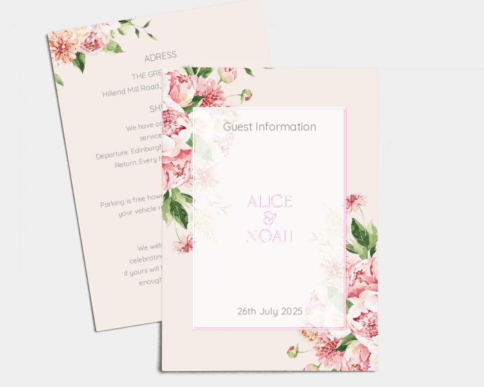 Dream Bouquet - Wedding Information Card