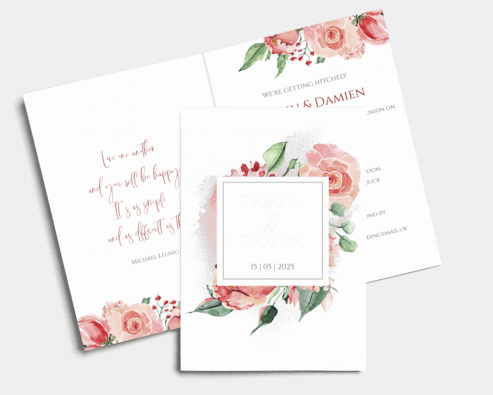 Summer Blossom - Wedding Invitation - Folded Card (portrait)