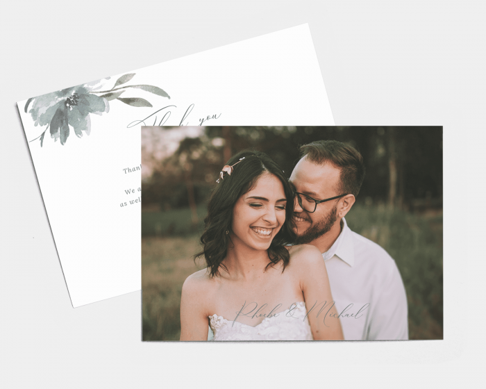 Muted Floral - Wedding Thank You Card