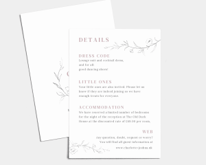 Graceful Botanical - Wedding Information Card