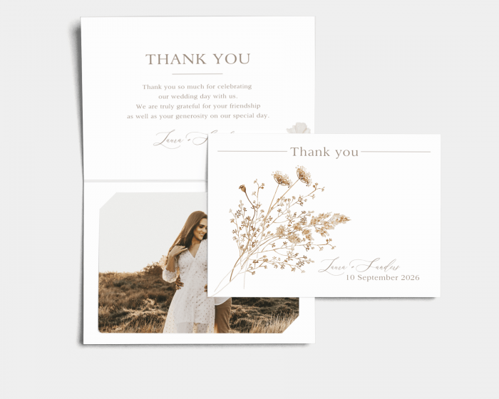 Autumn Wildflowers - Thank You Card with Insert