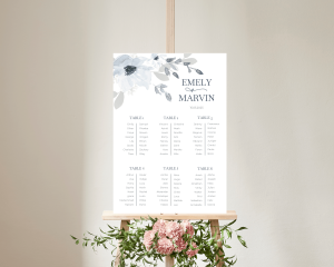 Shades of Blue - Seating Plan Poster 50x70 cm (portrait)