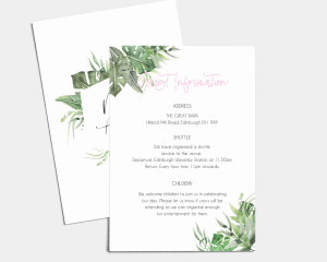 Tropicana - Wedding Information Card