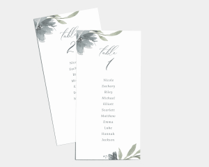 Muted Floral - Seating Cards 1 - 10