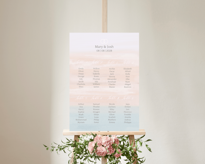 Pastell - Seating Plan Poster 50x70 cm (portrait)