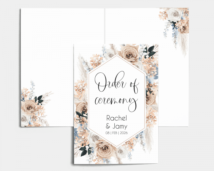 Bloomy Boho - Order of Service Booklet Cover
